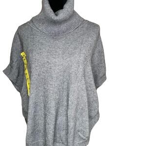 Sisters Grey turtle neck poncho dolman cut NWT small